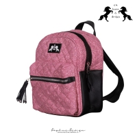 CS Horse & Design Glitter Rugtasje met Ritsvak - Pink
