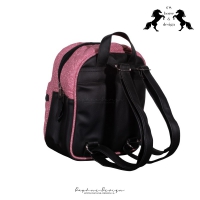 CS Horse & Design Glitter Rugtasje met Ritsvak - Pink