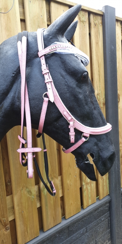 Zogenaamd Baby petticoat Cs special hoofdstel glitter pink - CS-Horse-and-Design