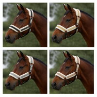 CS Horse and Design Glitter Halster met Faux Fur - Gold