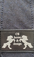 CS Horse and Design Glitter Pezenset Neopreen - Navy / White
