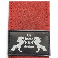 CS Horse and Design Glitter Pezenset Neopreen - Red / White