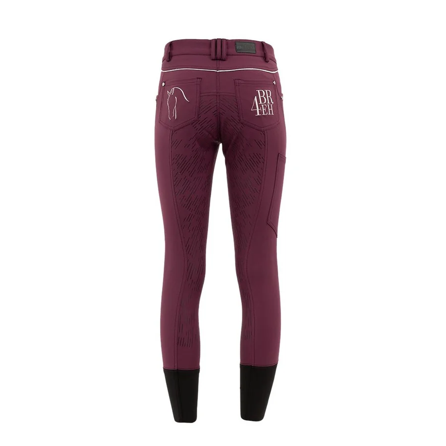 BR 4-Ever Horses Rijbroek Aurora Kind Siliconen Zitvlak - Grape wine