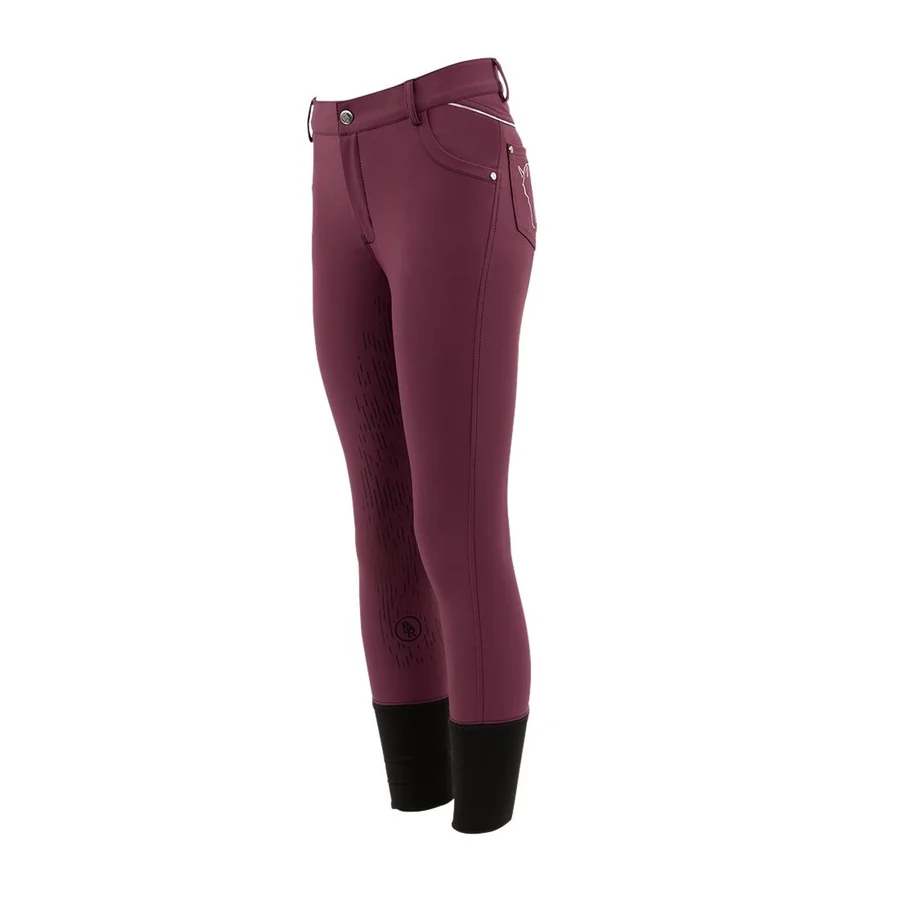 BR 4-Ever Horses Rijbroek Aurora Kind Siliconen Zitvlak - Grape wine