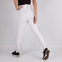 Rijbroek Montar Highwaist vol2 fabric knee  - white
