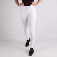 Rijbroek Montar Highwaist vol2 fabric knee  - white